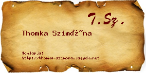 Thomka Szimóna névjegykártya